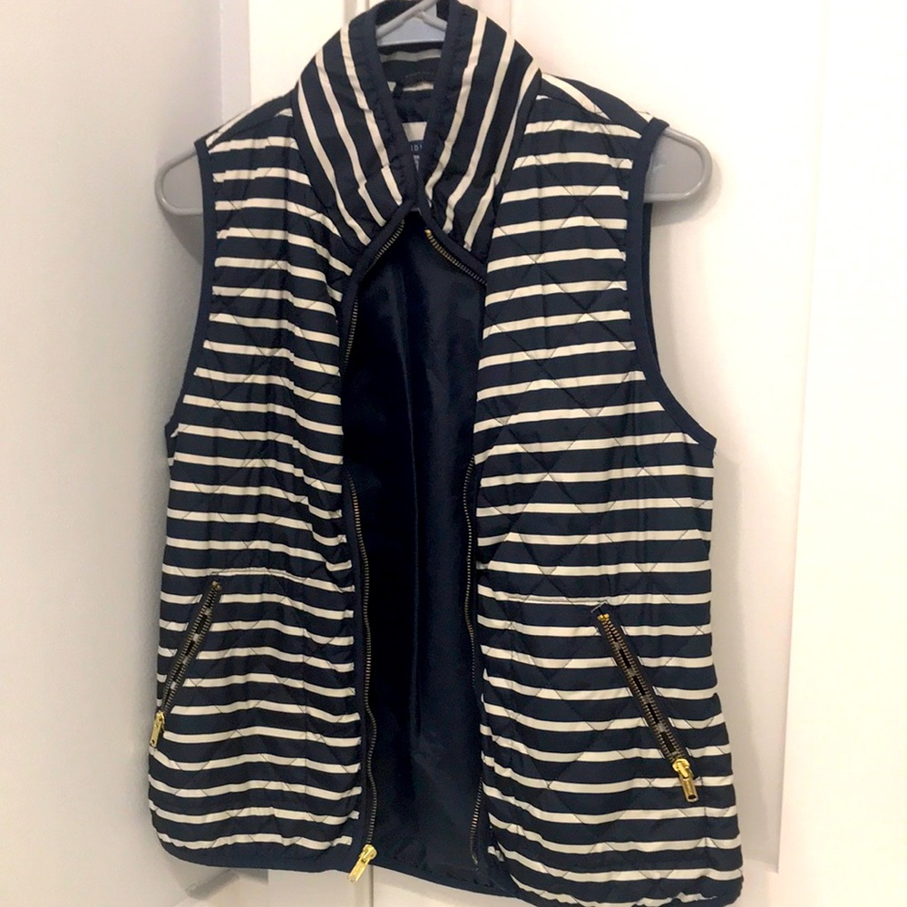 Blue and white striped vest